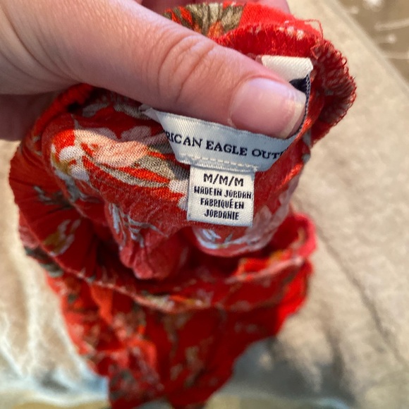 AE 2 Piece Crop Top and Skort Set, Red Floral, Size M - Picture 6 of 6